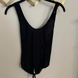 LULULEMON black tank, cross back, front tie, 4